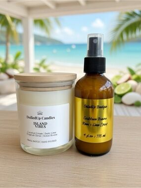 Island Breeze Sanctuary Set | Island Vibes Candle + Caribbean Breeze Spray